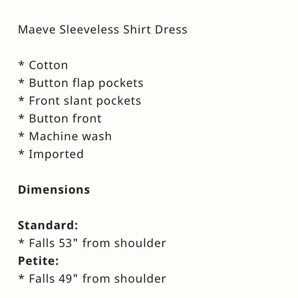 Maeve Sleeveless Shirt Dress - Picture 6 of 6